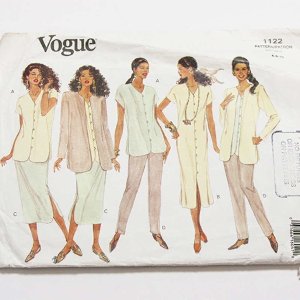 Vogue Jacket Dress and Top Sewing Pattern